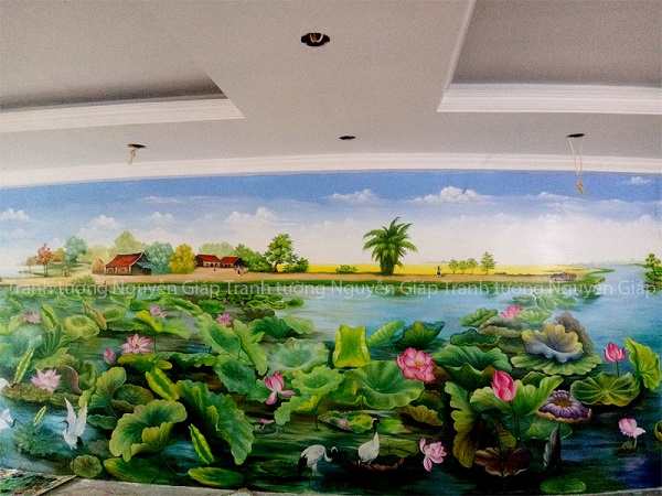 Tranh vẽ đầm sen đẹp nhất tại Hà Nội Tranh vẽ đầm sen đẹp nhất tại Hà Nội