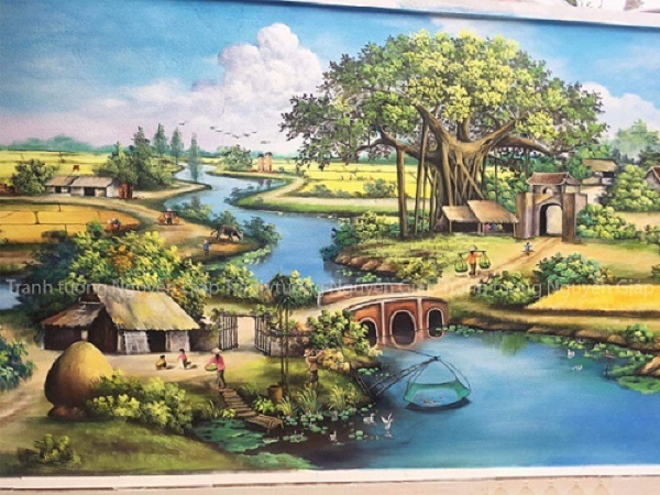 Vẽ tranh tường đồng quê đẹp tại Hoàng Mai Hà Nội Vẽ tranh tường đồng quê đẹp tại Hoàng Mai Hà Nội